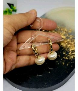 Combo Pearl Drop And Blackbow Earrings