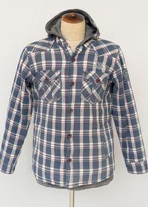 Blue Plaid Hooded Jacket