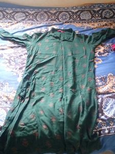 Green Printed Kurta