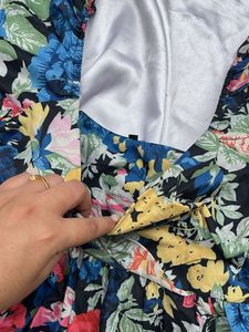 Floral beautiful neckline top