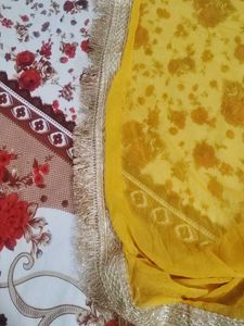 Yellow haldi suit plazo trouser sui