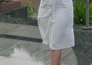 Elegant White Dress (Belt Not Available)