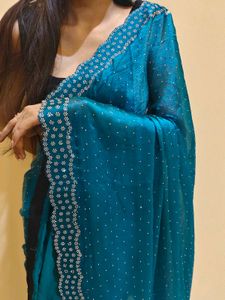Hot Bollywood Silk Blend Saree With Free Petticoat