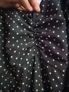 Black Dress with White Polka Dots