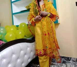 Haldi Embroidery Suit Set
