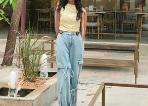 Bow Lace Denim Jeans