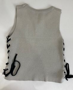 Gray Sleeveless Knit Top