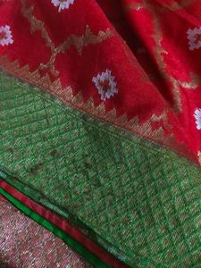 Elegant Red &amp; Green Saree