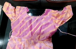 Pink &amp; Gold Leheriya Dress