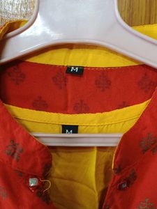 Beautiful DressWithRedJocket And Yellow Petticoat