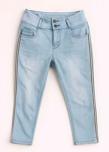 Girls Denim Jeans with Side Stripes