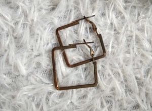 Stylish Copper Coloured Square Hoop Earrings