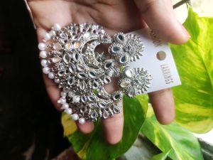 Silver Mirror &amp; Pearl Earrings