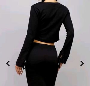 Chic Black Tie-Front Top