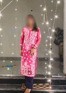Pink Embroidered Kurta
