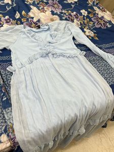 sky blue long gown