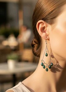 y2k Emerald Cascade Earrings