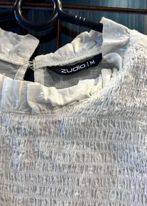 Off White Pure Cotton Zudio Top
