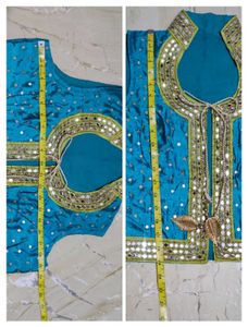 Parrot Green Fancy 3 Pieces Gown Attached Kenken