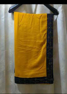 Yellow Saree with stones