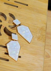 Unique Shaped Gold Toned Drop Earings