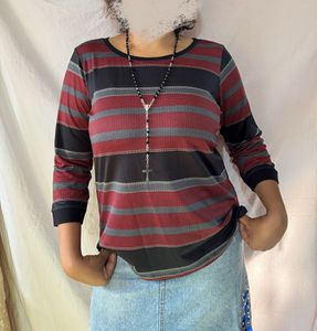 Grudge aesthetic striped top