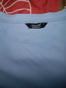 Light Blue Ribbed Tee