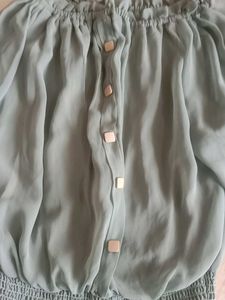 Sage Green Off-Shoulder Top