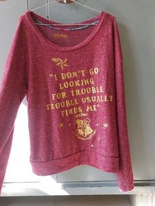 Harry Potter Burgundy Quoted Top