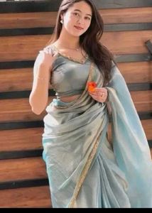Elegant Blue  chiffon Saree