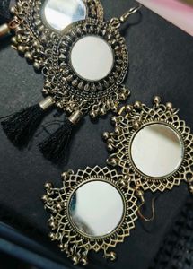 Mirror Embellished Jhumka Set