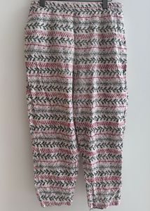 Off-White Printed Cotton Straight Kurta With Trous