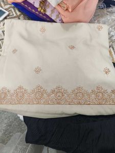 Embroidered Cream Fabric