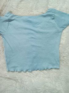 Cute Light Blue Crop Top
