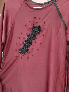 Elegant Maroon Abaya