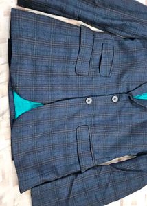 Blue Checks Blazer For Men
