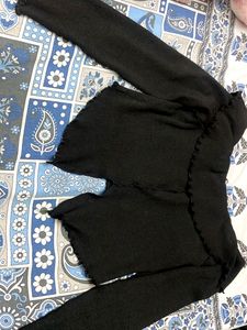 Edgy Cropped Long Sleeve Top