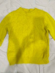 Yellow Fuzzy Knit Sweater💛