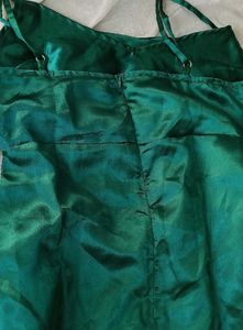 Hot Satin Green Silk Party Wear Slim fit Dress
