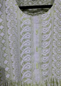 Lime Green Chikankari Kurti