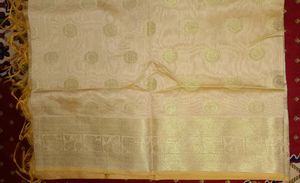 Golden Banarasi Dupatta with Intricate Zari Work