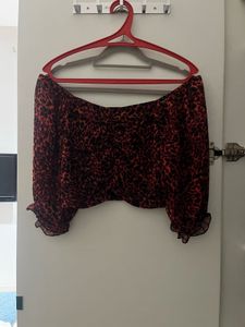 Animal Print Bardot Top