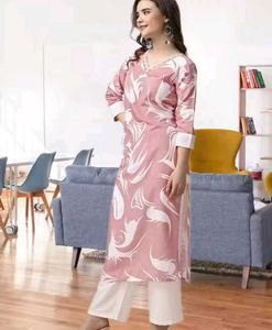 Pink &amp; White Kurta Set