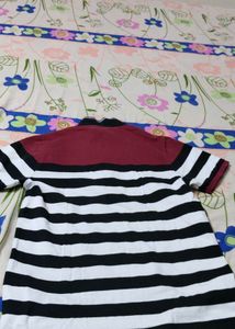 Mens Half Sleeves Polo Neck Striper Tshirt