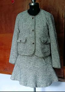 Chic Tweed Skirt cord- Set