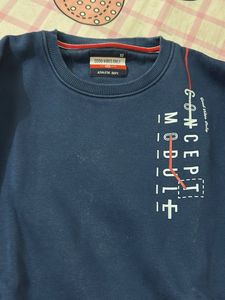 Blue Graphic Print Sweatshirt