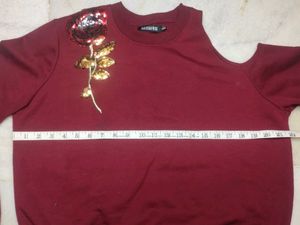 Sassafras Maroon Embellished Sweater