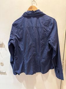 Elegant Blue Up-Down Strachable Shirt