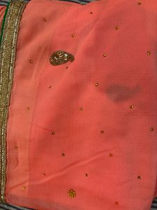 Peach Saree