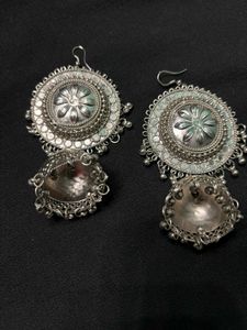 Boho Chic Silver Drop Earrings
